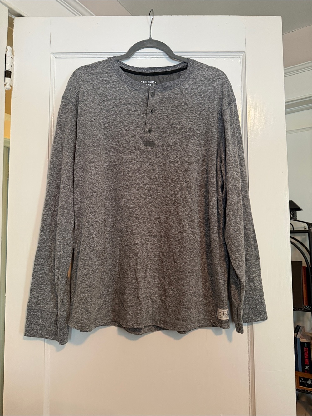 Alexander Julian Gray Long-Sleeve Henley Shirt